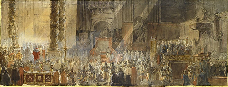 Gustavus III Attending Christmas Mass in 1783, in St Peter's, Rome