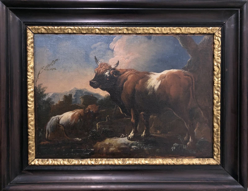 Landscape with a Bull and a Resting Cow