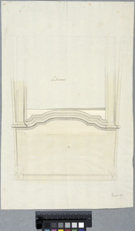 Design for the Back of the Ceremonial Carriage of Charles XI. With an alternative moulding design showing on a flap
