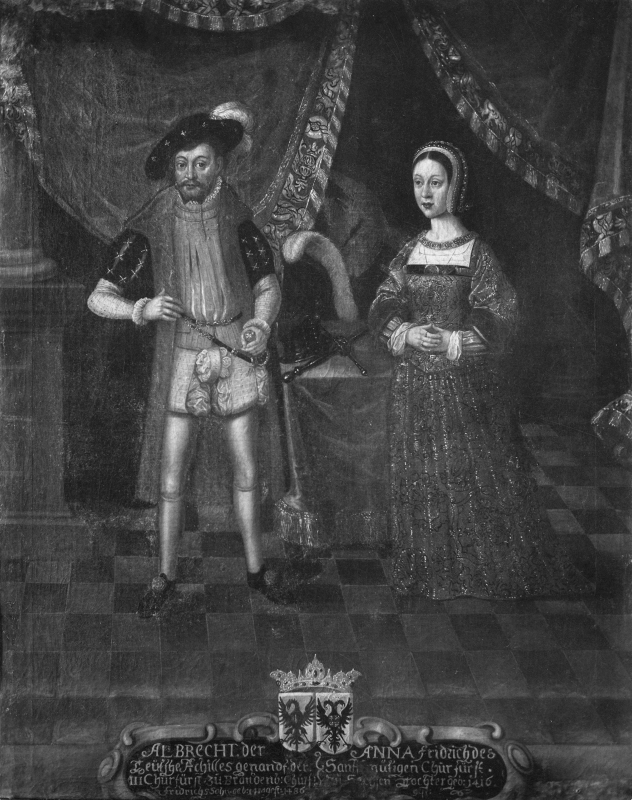 Albrekt Akilles, 1414-1486, kurfurste av Brandenburg. Anna, 1436-1512, prinsessa av Sachsen