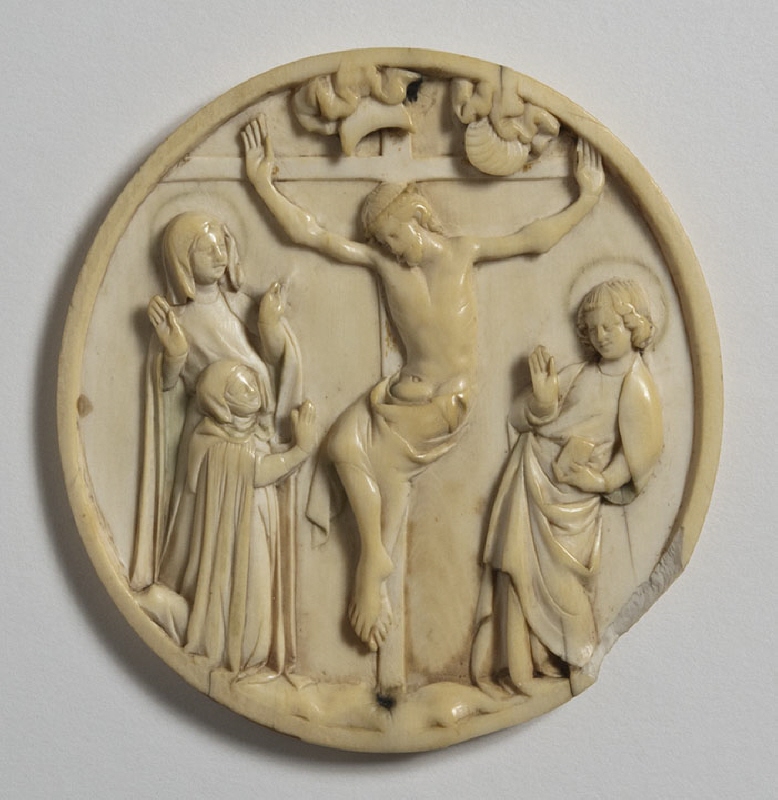 Relief med framställning av Kristus på korset