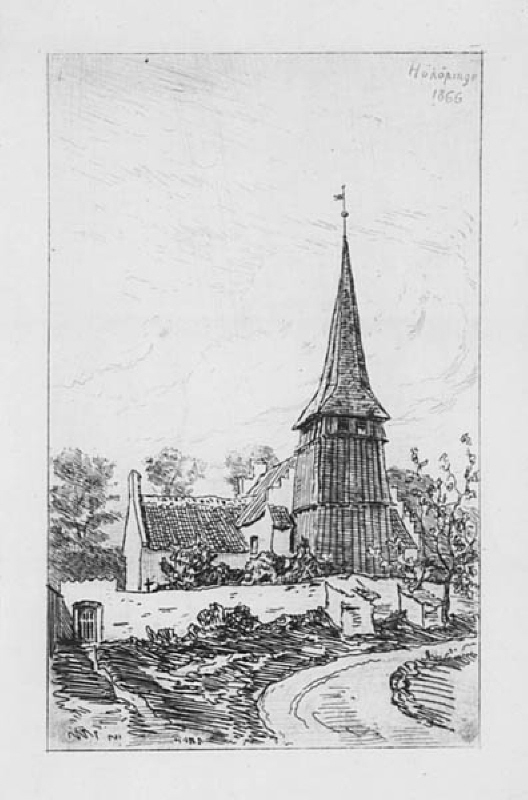 Hököpinge kyrka med klockstapel