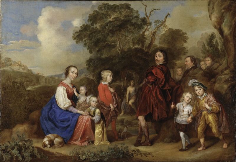 Porträtt av familj med Johannes döparen