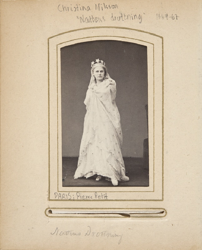 Christina Nilsson, married 1. Rouzaud, 2. de Casa Miranda (1843–1921), Opera Singer, Countess, Character Portrait as the Queen of the Night in Mozart’s “The Magic Flute”, c. 1864–67
