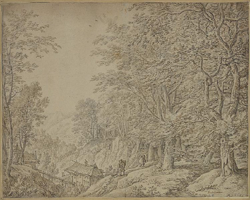 Wooded Landscape with a Sawmill in a Ravine
