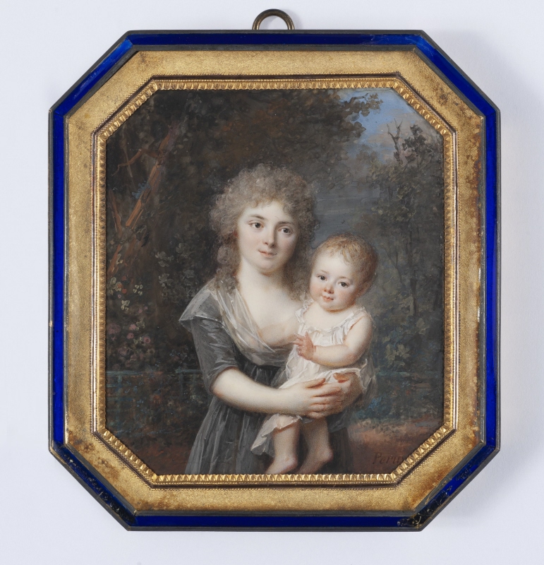 Adélaïde Roslin, född Abraham de Tours (född 1773) och hennes äldste son Abraham (1794-1870)