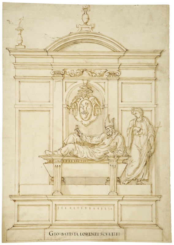 Elevation of a funerary monument for a cardinal (Sforza di Santa Fiora?)