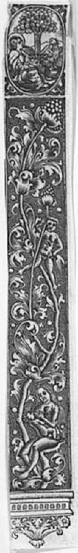 Illustrationer till bönbok: Johannes på Patmos; figurer i rankornament