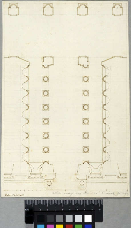 Palazzo Farnese, Rome. Plan of the vestibule. After Sangallo