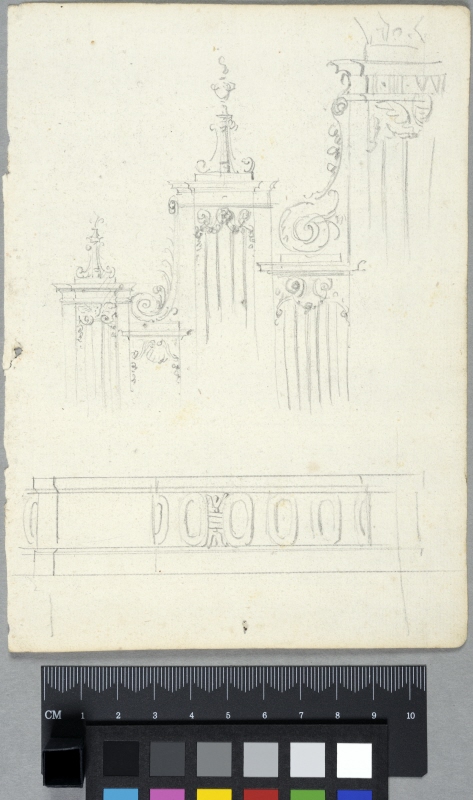 Skisser till orgeln vid huvudaltaret i Invaliddomen, Paris