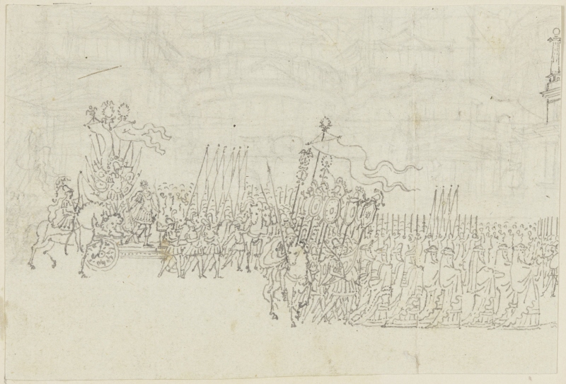 Procession. Draft for a Stage Backdrop/Theatrical Scenery, Possibly for "Cora and Alonzo"