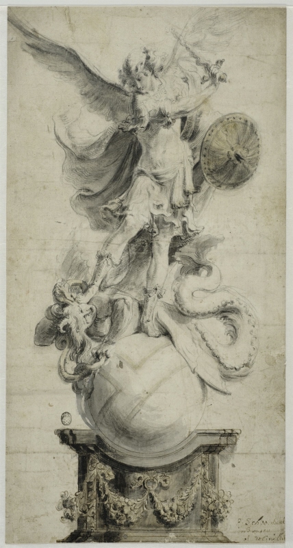 Staty med Mikael och draken
