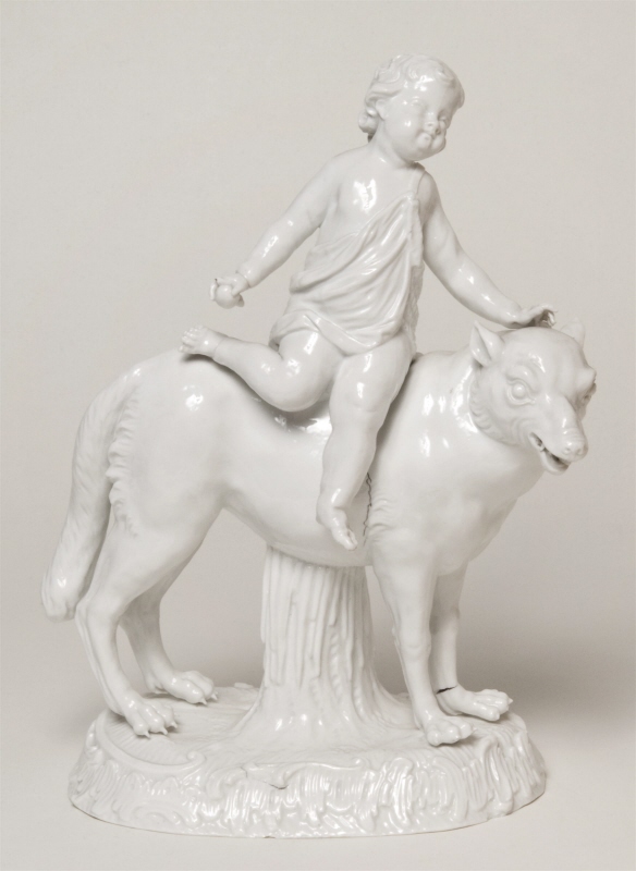 Figurin Putto med varg