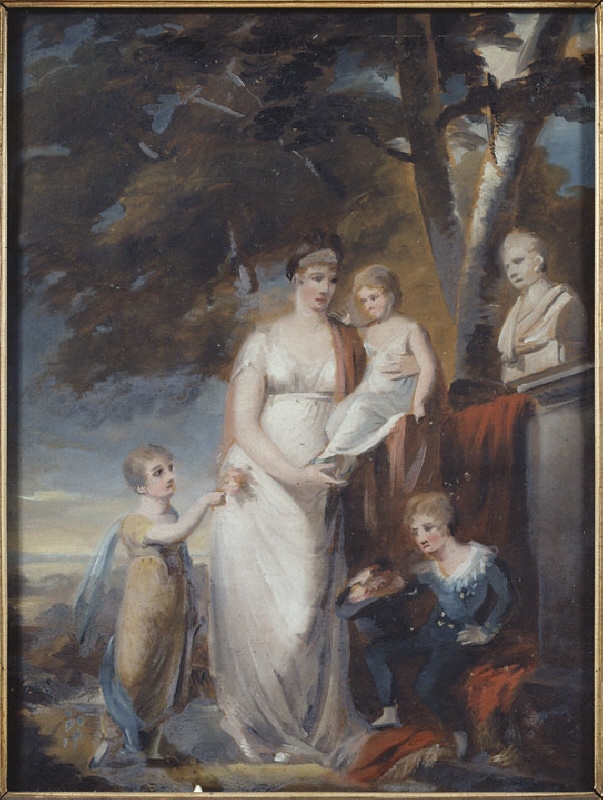 Fredrika Dorotea Vilhelmina (1781-1826), prinsessa av Baden, drottning av Sverige, g.m. Gustav IV Adolf av Sverige, hennes barn Gustav (1799-1877), Sofia (1801-1865), Karl Gustav (1802-1805)  samt Amalia (1805-1853)
