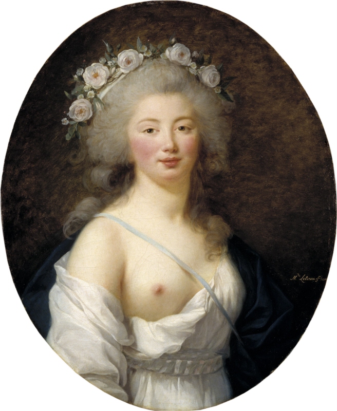 Porträtt av ung dam som Flora
