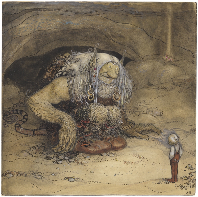 Illustration till "Pojken som aldrig var rädd" i Tomtar och troll