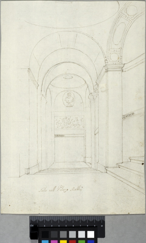Studie av trappan i Palazzo Mattei, Rom