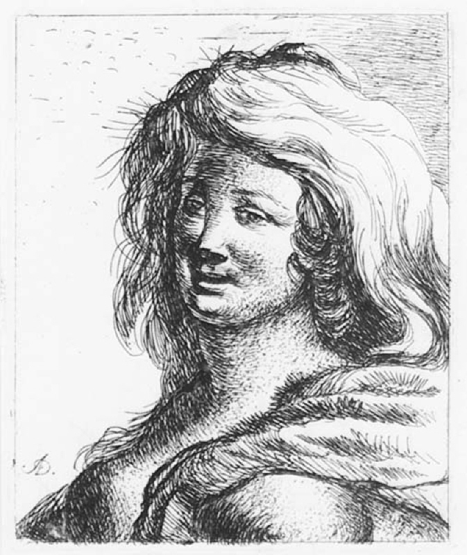 Kvinna, med blottad barm. Ur Casselische nebenstunden 1754