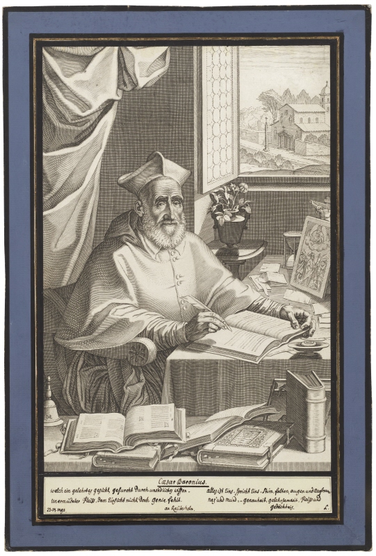 Porträtt av kardinal Cesare Baronio med tillhörande fysionomisk karakterisering av Johann Caspar Lavater