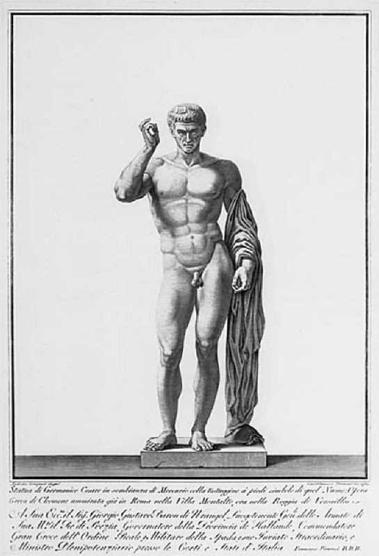 Germanicus som Merkurius.Ett blad av 52 i 2 volymer ur Antika statyer