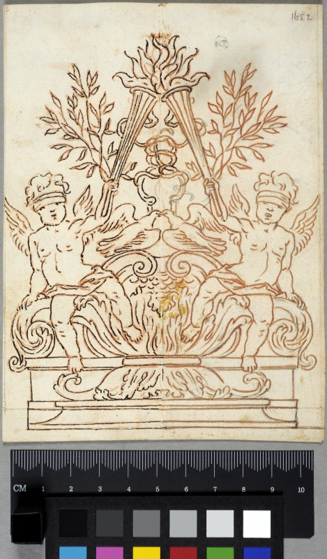 Decorative Panel with Blindfolded Putti Bearing Torches