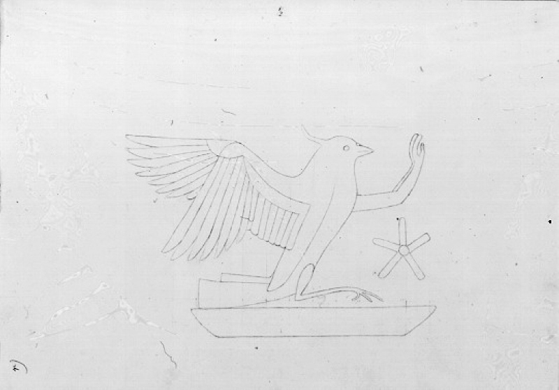 Egyptiska reliefer. Fågel
