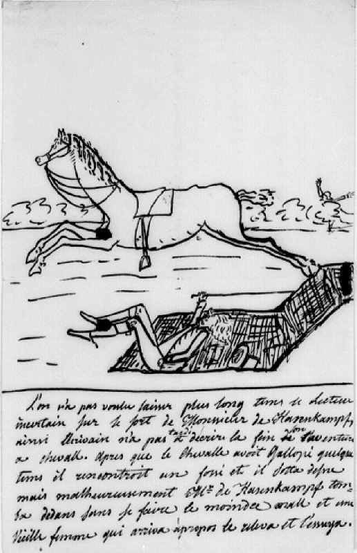Herr Hasenkampf faller av hästen