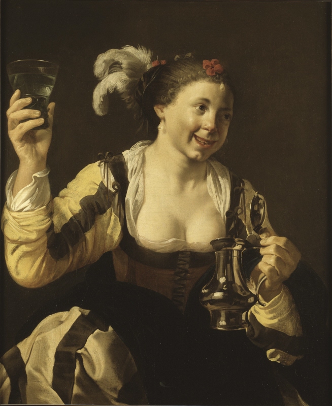 Flicka med glas i handen ("Smaken", ur en serie med de fem sinnena)