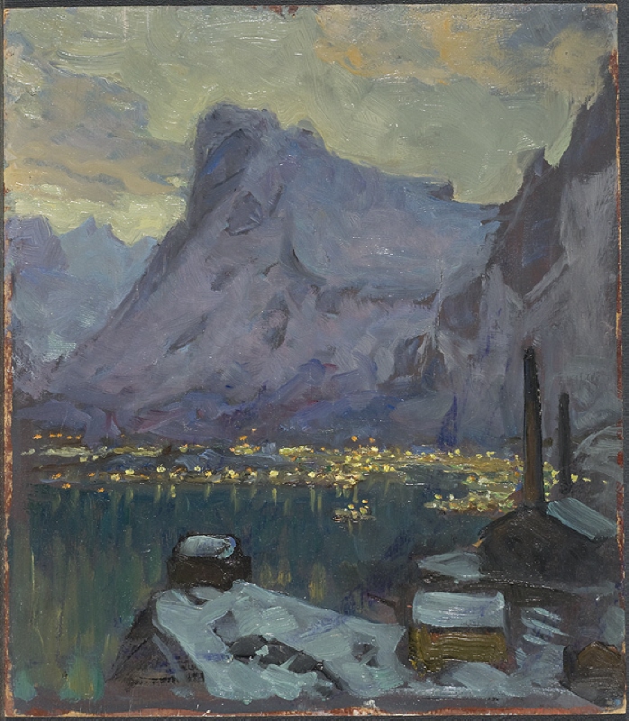 Svolvaer Harbour at the Height of the Fishing Season.Study from Lofoten