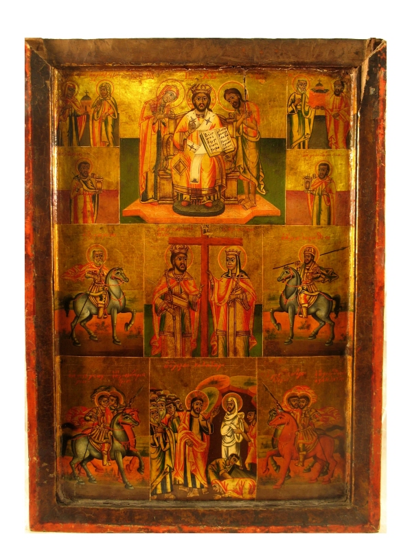 Polypartite icon with Deesis, the Raising of Lazarus and selected