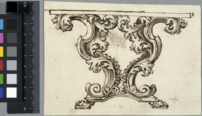 Design for a Console Table with Volutes and Acanthus