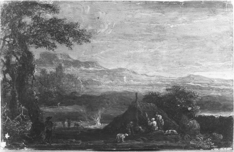 Landscape with Figures before a Cottage
