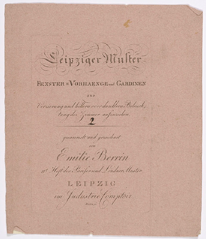 Titelsida till Leipziger Muster Fenster-Vorhaenge und Gardinen. Häfte 2