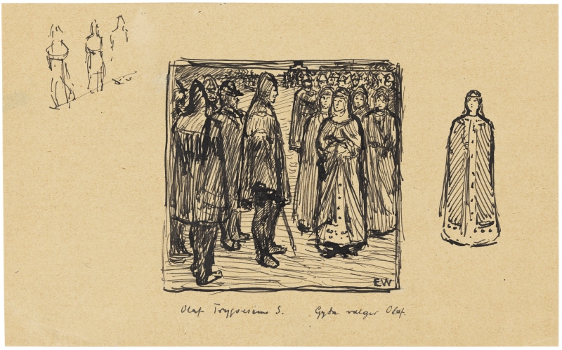 Studie till Snorre- illustrationer (Olav Tryggvasons saga)