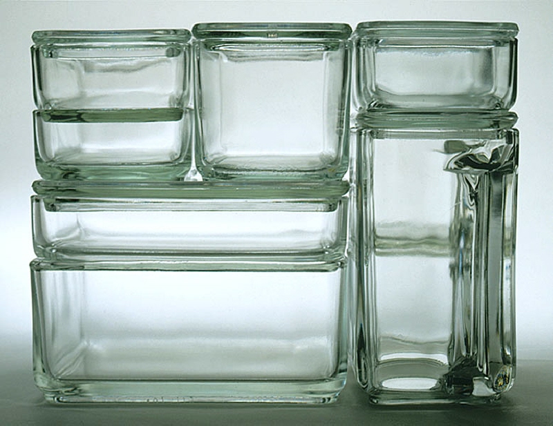 Fyrkantig box med lock, lägre, ur serien "Kubus-Geschirr"