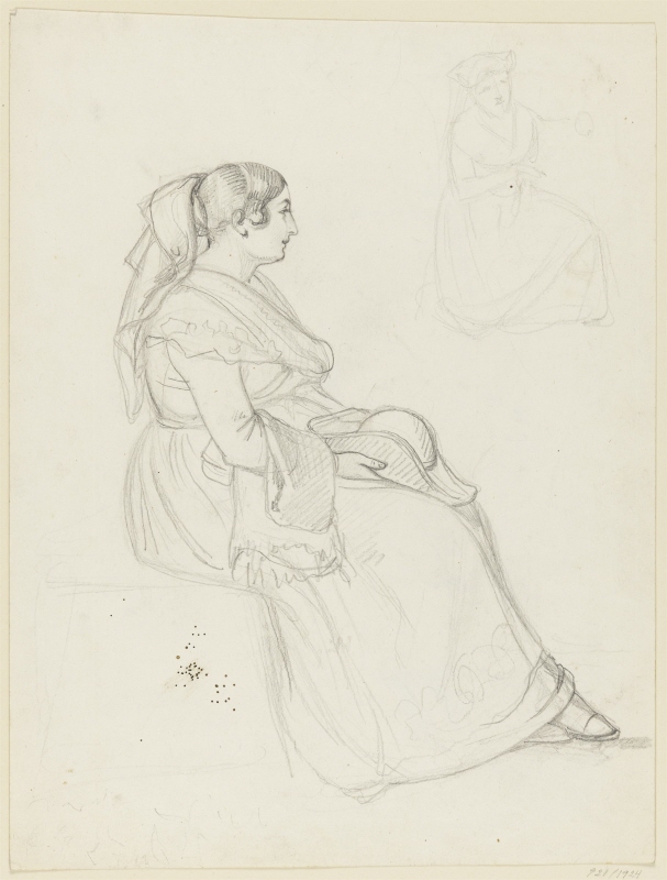 A Woman with a Hat on her Lap