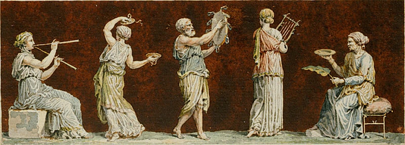 Antik fresk från Herculaneum. Bacchuskult