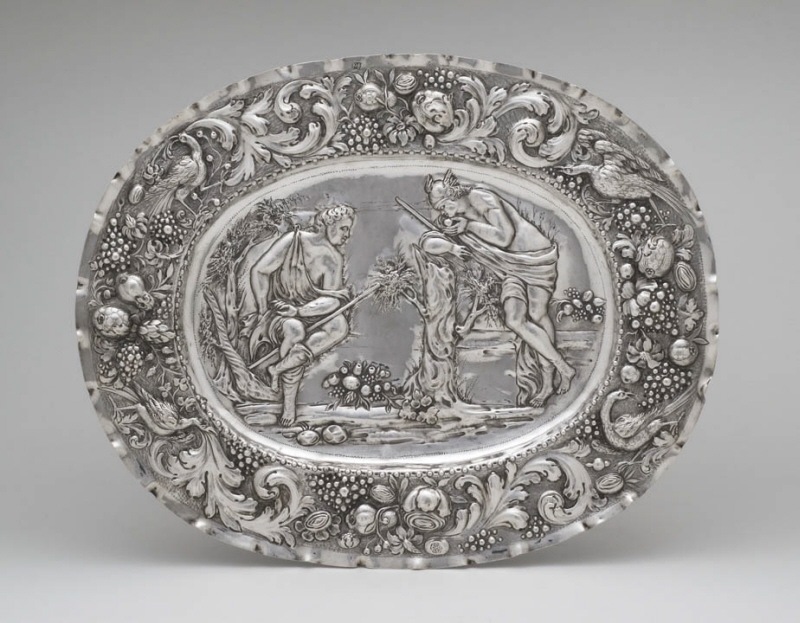 Dish depicting Paris and Mercury