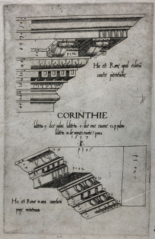 Korintiska kornischer från kyrkorna Potentiane och Minerva, Rom
