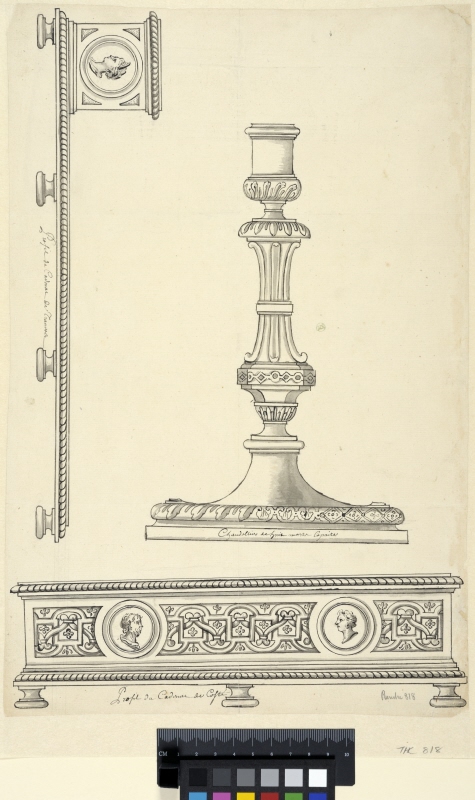 Bestickschatull och ljusstake för Ludvig XIV, 1702