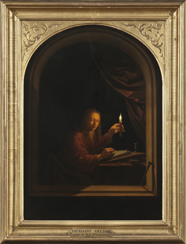Young Man Writing by Candlelight