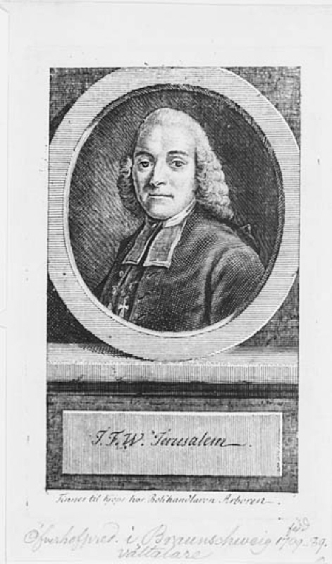Porträtt av överhovpredikanten och vältalaren Johann Friedrich Wilhelm Jerusalem