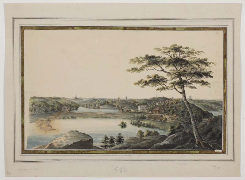 Utsikt över Stockholm från Hammarbysjön