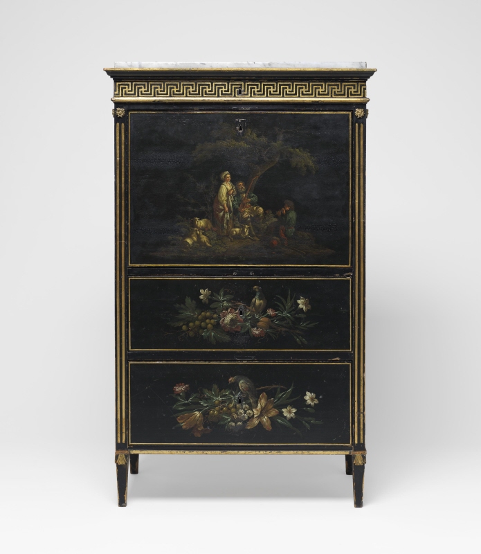 Bureau. Decor painting after Jean-Baptiste Leprince and Jean-Baptiste Oudry.