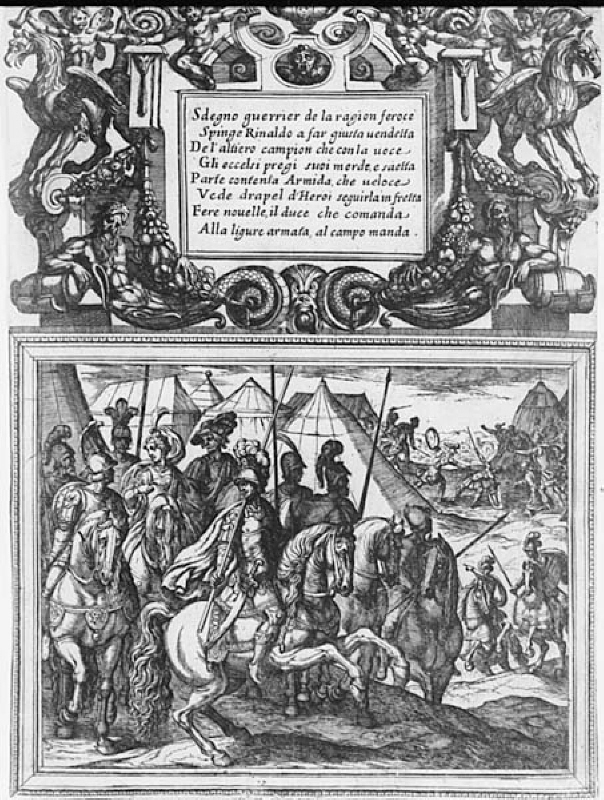 Tassos "Gerusalemme liberata" (1562). Illustration till "Canto V"