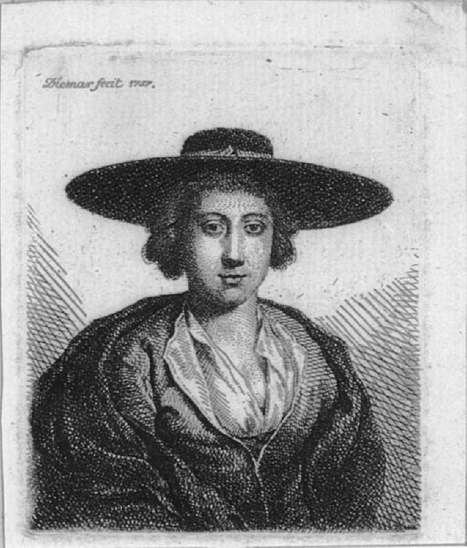 Ung kvinna i bredbrättad hatt