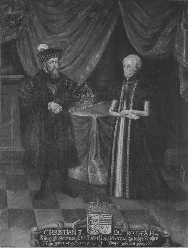 Kristian III, 1503-59,  konung av Danmark och Norge och Dorotea, 1511-71, prinsessa av Sachsen-Lauenburg