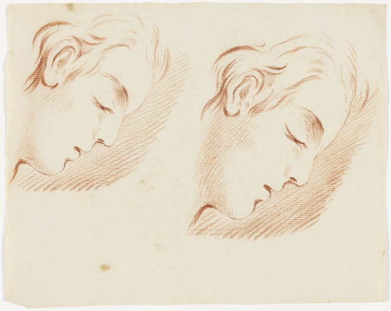 Study of two faces, sleeping, in profile