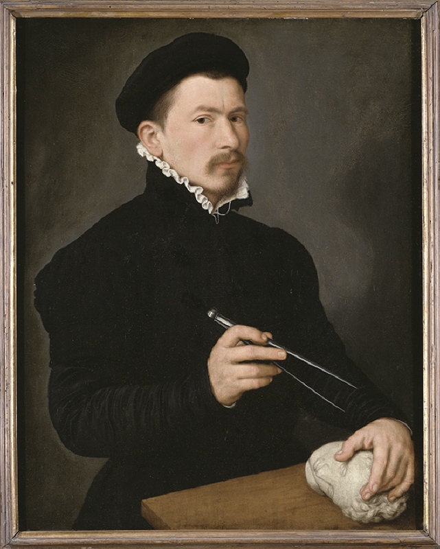 Porträtt av en bildhuggare, möjligen Johan Gregor van der Schardt