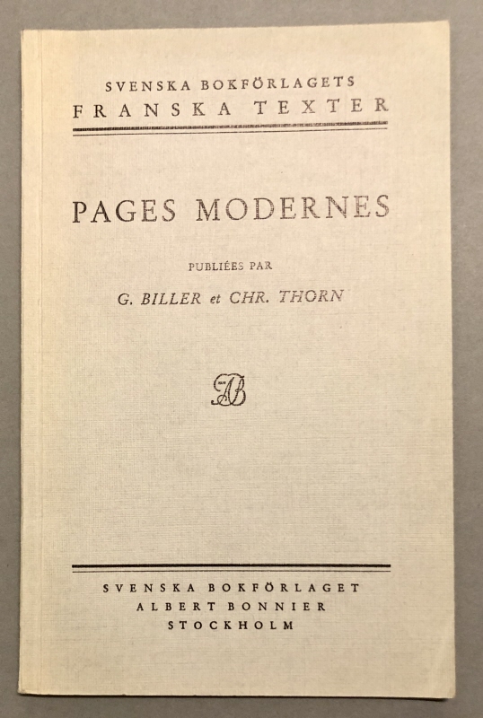 Bok. Franska texter, Pages moderne